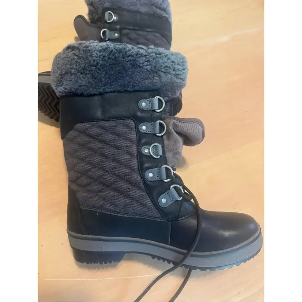 UGG Brynn Tall Leather Sheepskin Lined Lace-Up Boots- 7 NWOT